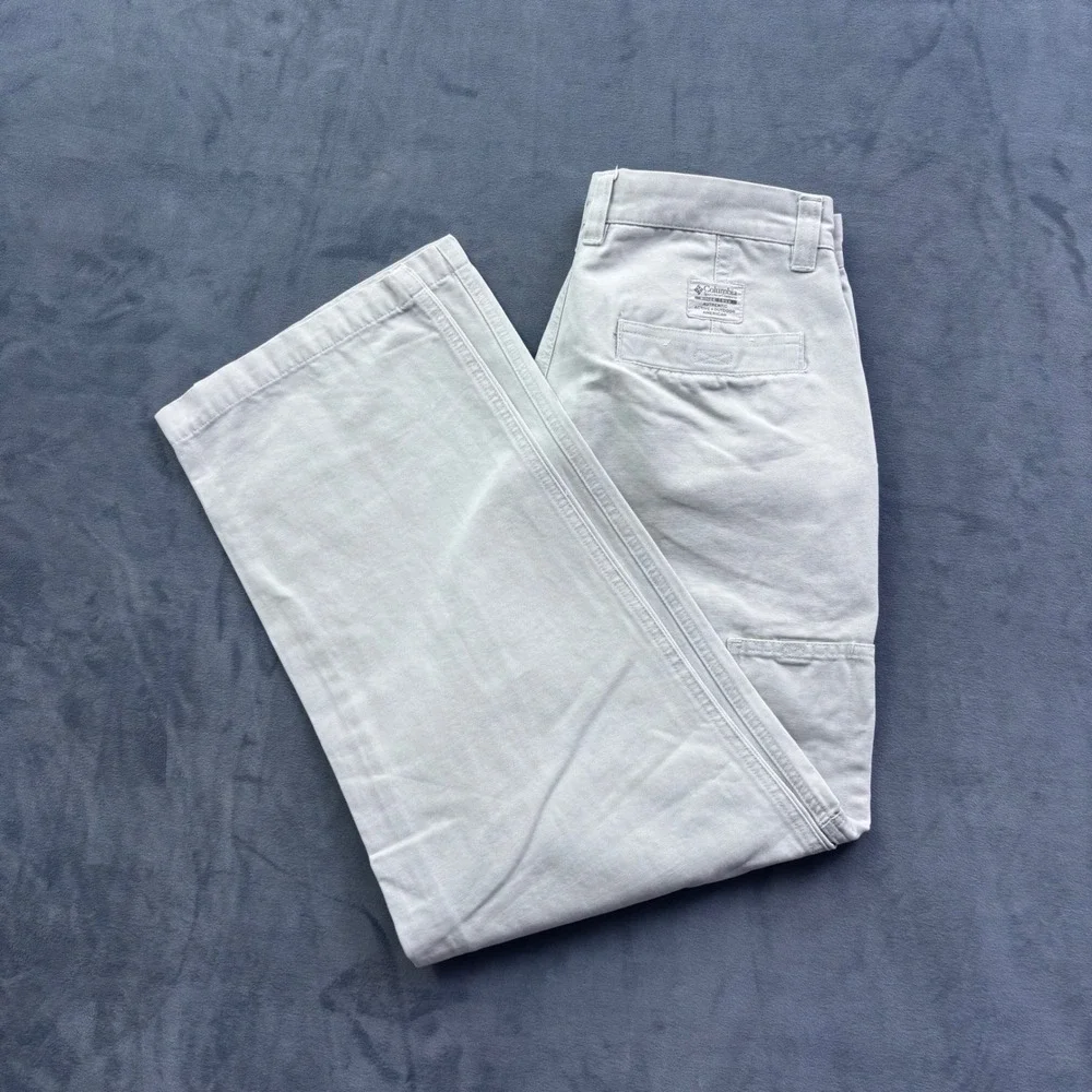 Columbia Sportswear Mens 32x28 Tan Canvas Utility Pants Khaki Workwear